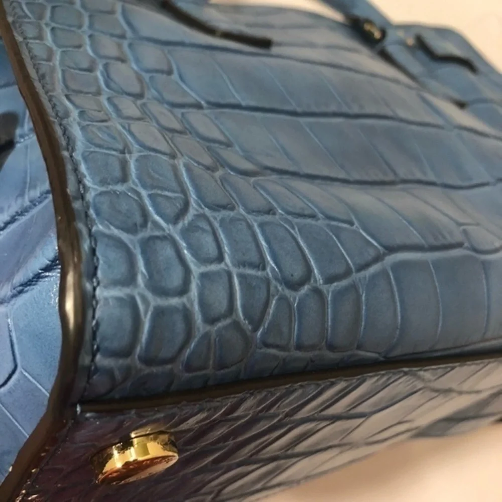 Michael Kors blue embossed leather dillion bag